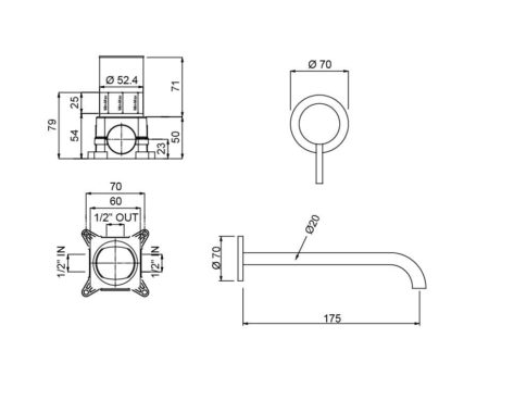 Indbygningsarmatur QD- Curvy 10