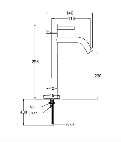 Håndvaskarmatur inkl. bundventil QD-  Curvy 295