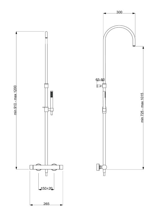 Brusesæt med termostat QD - Stark 710-20