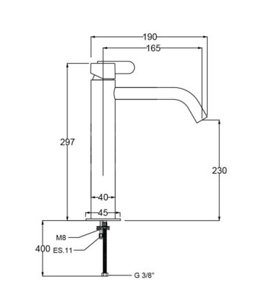 Håndvaskarmatur inkl. bundventil QD-  Swing 217