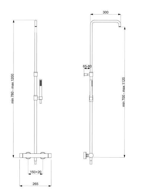 Brusesæt med termostat QD - Venezia 410-30