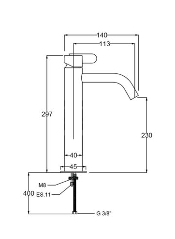 Håndvaskarmatur inkl. bundventil QD- Swing 27