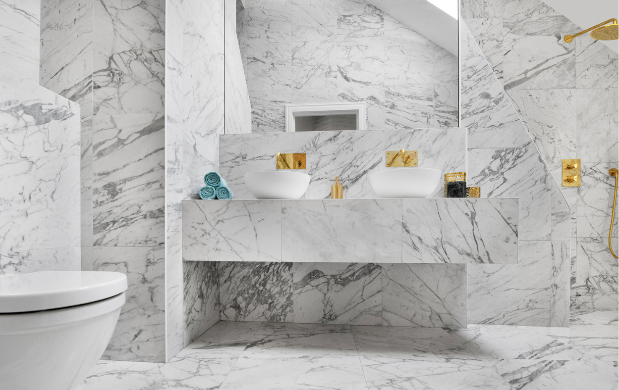 Flise Bricmate - Statuario honed