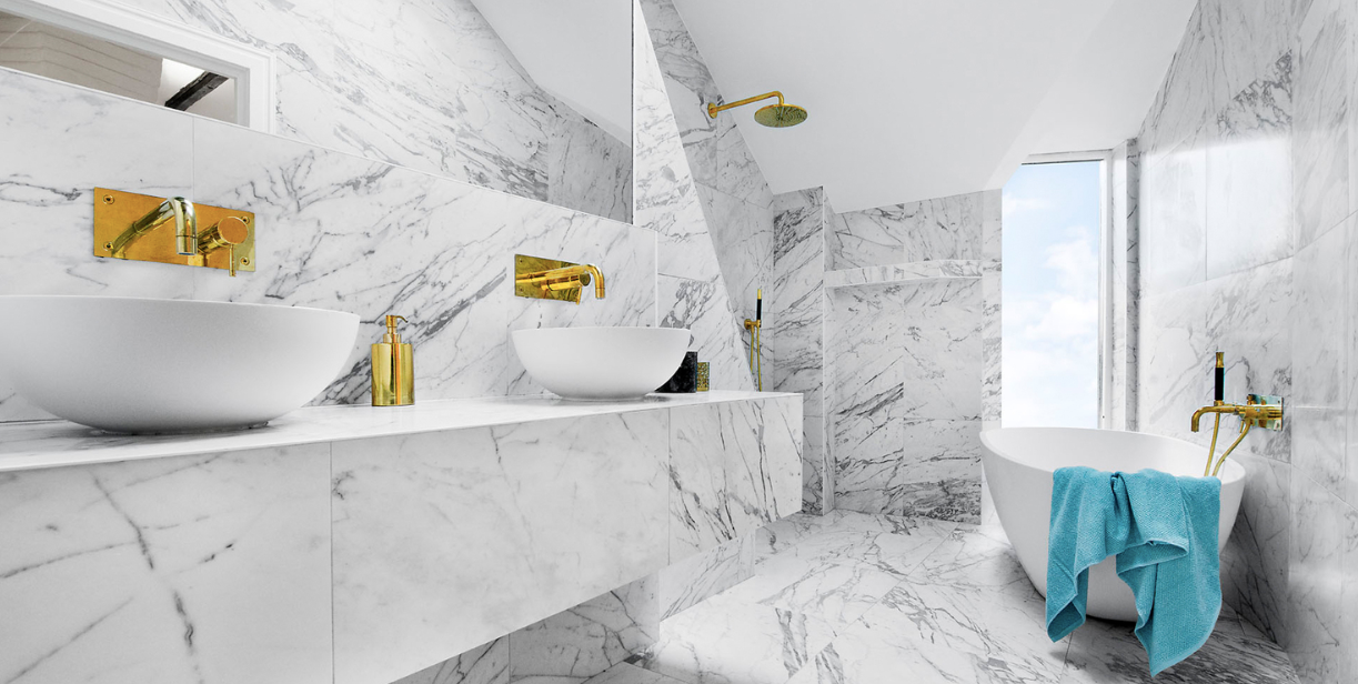 Flise Bricmate - Statuario honed